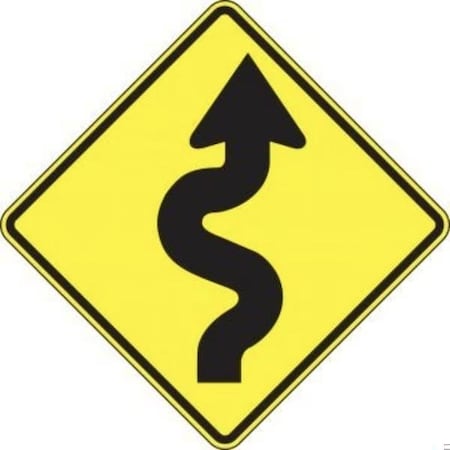 Accuform DIRECTION SIGN RIGHT WINDING ROAD 24 in  X FRW294RA